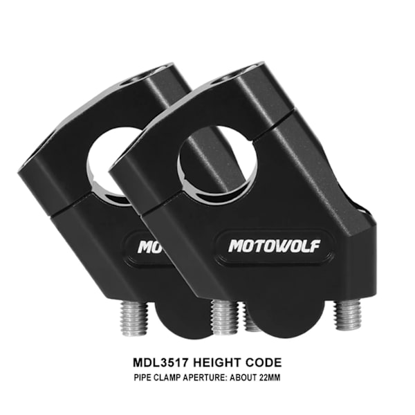 1/2/3 Universal Motorcykel Aluminium Handle Bar För Riser Bar Black 22mm 1 Pc