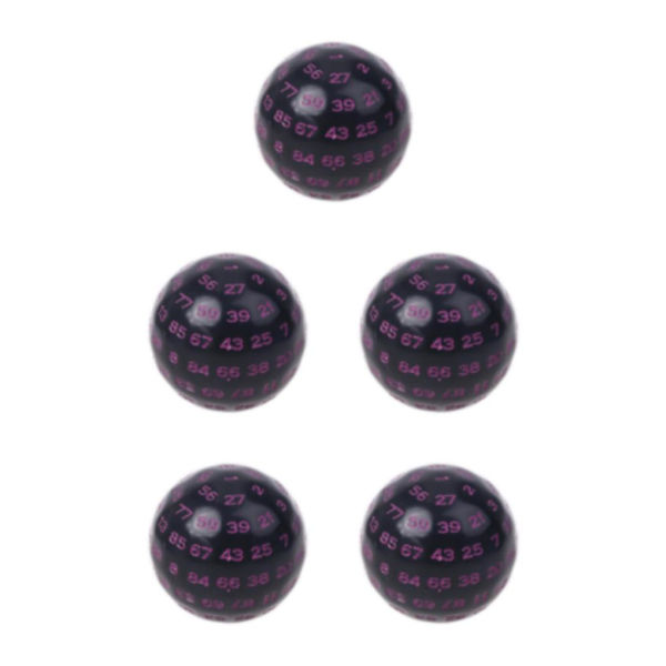 1/3/5 Akryltärningar Spelunderhållning Familjepolyedriska tärningar Black Purple 48mm 5Set