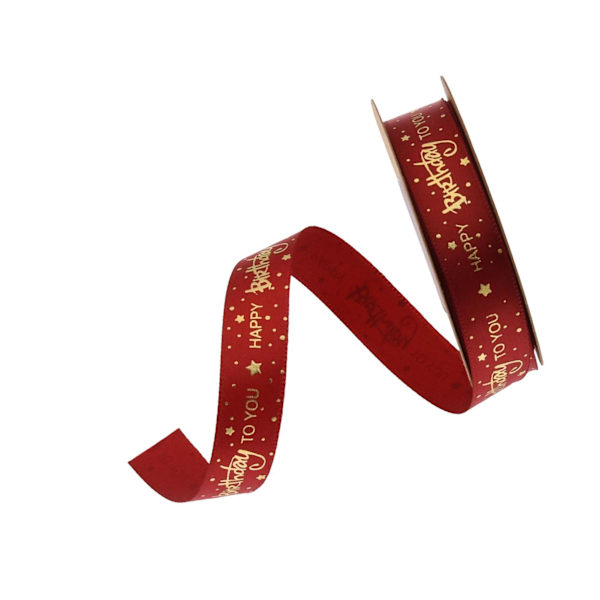 1/2/3/5 Grattis på födelsedagen band DIY presentförpackning för tårta box Red 10Yard 1.5cm 1Set