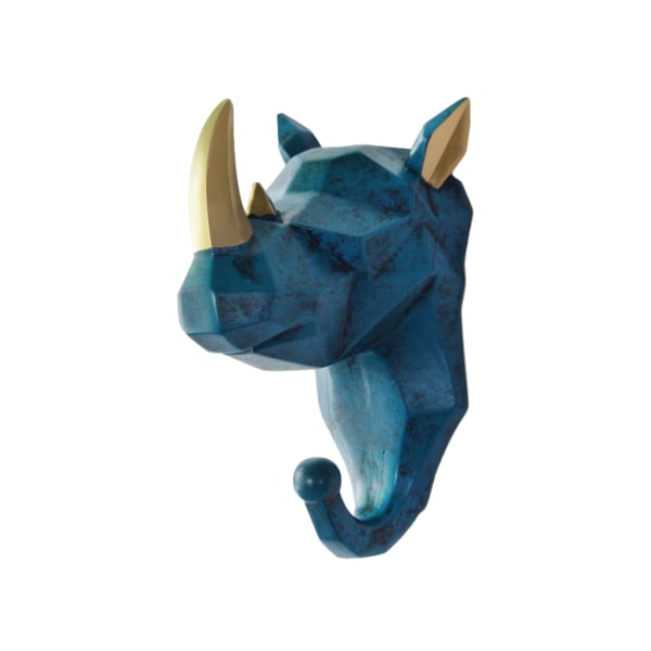 1/2/3/5 Robust och hållbar nyckelkrok för djurhuvud för enkel Retro blue (rhino) 1Set