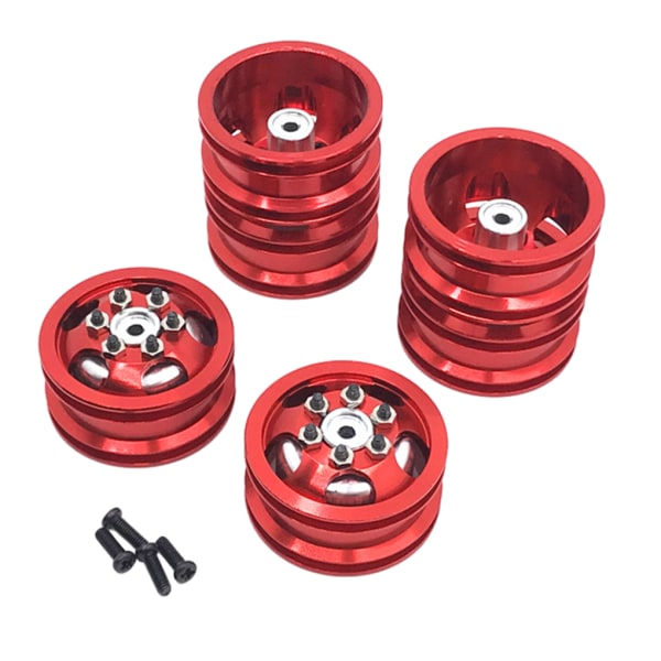 4WD aluminiumlegering RC bilhjulfälgnav för WPL 1/16 C14 C24 C34 red