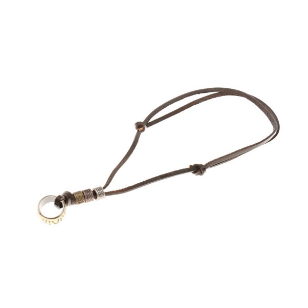 1/2/5 Antik Punk brunt läderhänge justerbart halsband 1Set