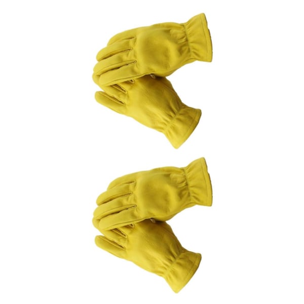 1/2/3 gul kohud läder Racing Motorcykel Biker Handskar M 2PCS