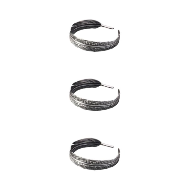 1/2/3/5 Alloy Funky Cuff Armband för män Present för alla tillfällen silver 3Set