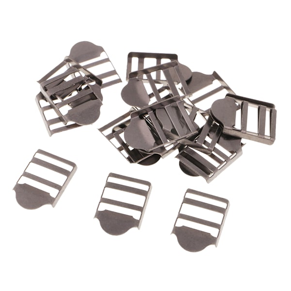 1/2/3 20st Metallväv Bälte Stege Spännen Bagagerem Black 2.4 x 1.6cm 1Set