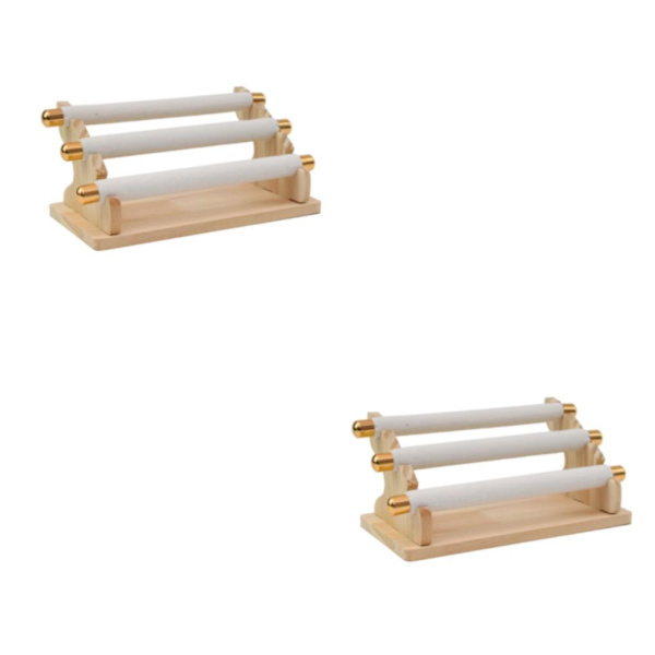 1/2/3 Fristående Ringar Display Hållare Showcase Hållare för hemmet White 20 x 10 x 9.5cm 2PCS
