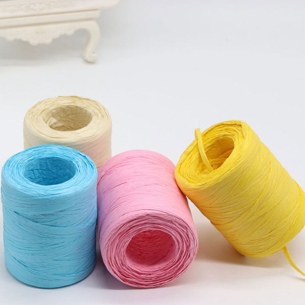 1/2/3/5 Bred applikation Vackra DIY-projekt med Raffia-garn white 1Set