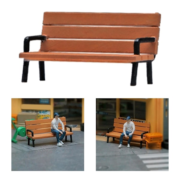 1/2/3/5 Handmålad 1/64 bänk Människor Modell Filmrekvisita Only Bench 1Set