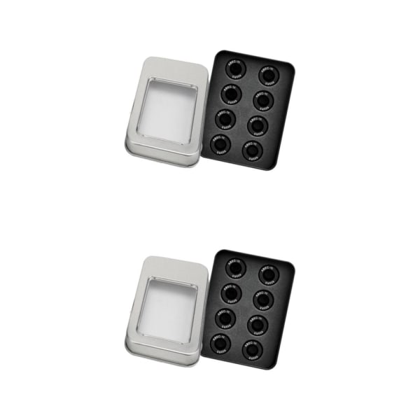 1/2 608-RS Skateboard Kullager Set om 8 Dubbla gummitätade för Black 2PCS