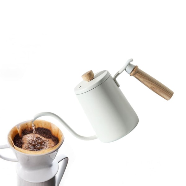 Anti-rost tekokare svanhals Återanvändbar kaffekanna för kök White 9x29x14cm