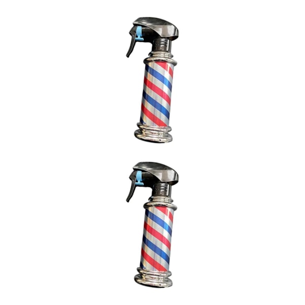1/2 Multifunktionell Barber Spray Flaska Retro Stripes för Salong Grey 200ml 2Set