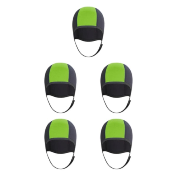 1/2/3/5 Neopren Dykhatt Skyddsöra för forsränning green 3mm 5Set