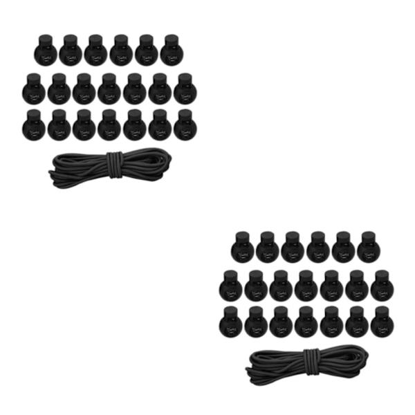 1/2/3/5 20st plastsnörelås Ändfjäderbelastad slider + För Black Style 4 2Set