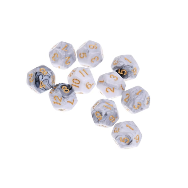 1/5 10 st 12-sidiga tärningar D12 polyedriska tärningar för fängelsehålor 1Set