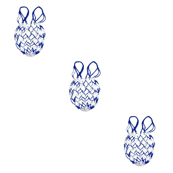 1/2/3/5 Basket Ball Carry Mesh Förvaring Nätpåshållare Blue White 3PCS