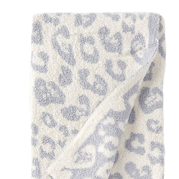 1/2/3 Throw Blanket Leopard Print Flanell Fleece Filtar Plysch white 30x35in 1Set