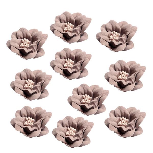 1/2/3/5 10 stycken Camellia Flower Heads för gör-det-själv-hårtillbehör Coffee 4.5cm 1Set