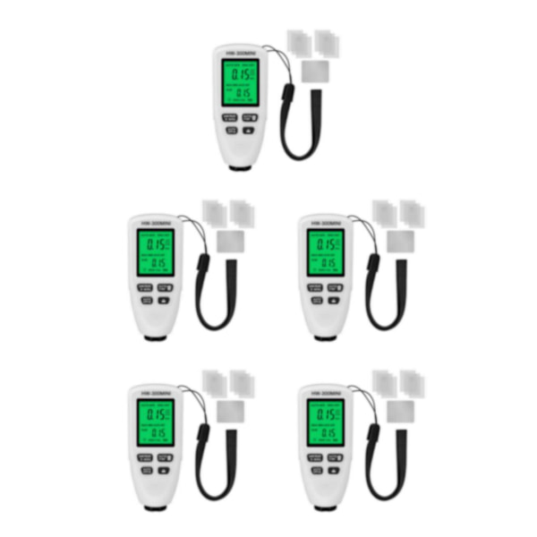 1/5 0-2000um Färgbeläggning Tjockleksmätare Mätare LCD-film White 5PCS