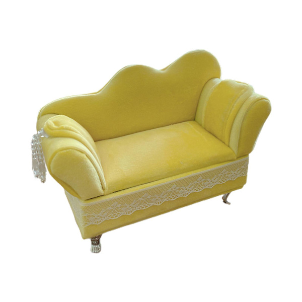 1/2 Chic smycken case för flickor Kvinnor Ringar halsband Sofa Cream Yellow 1Set