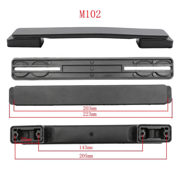 1/2/3 Resväska Handtag Dra Bärrem Byt ut Universal Black TM-M102 1Set