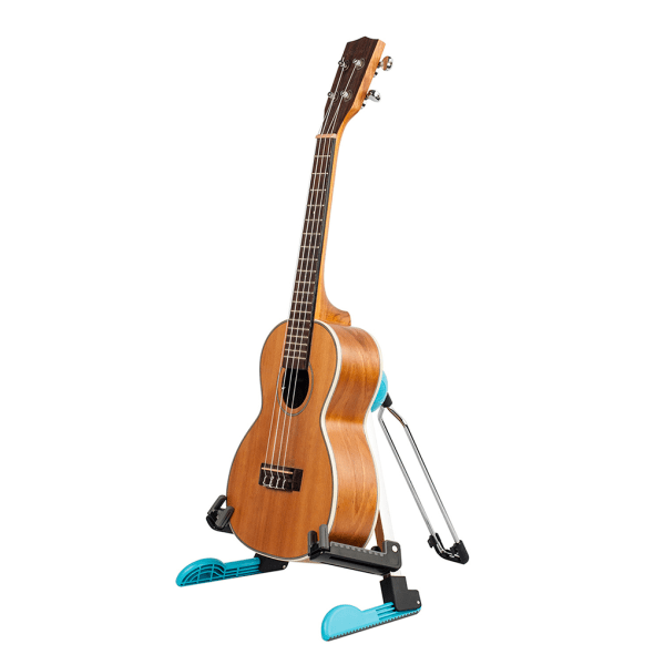 Golvgitarrhållare Fällbart stativ A-ram basinstrumentställ Blue