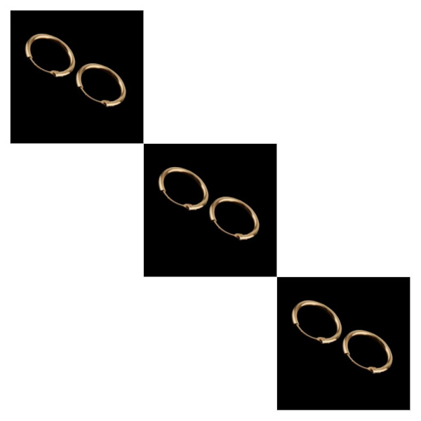 2/3 12 mm x 1,5 mm gångjärnsförsedda sovörhängen Hoops Kopparörhängen 3Set