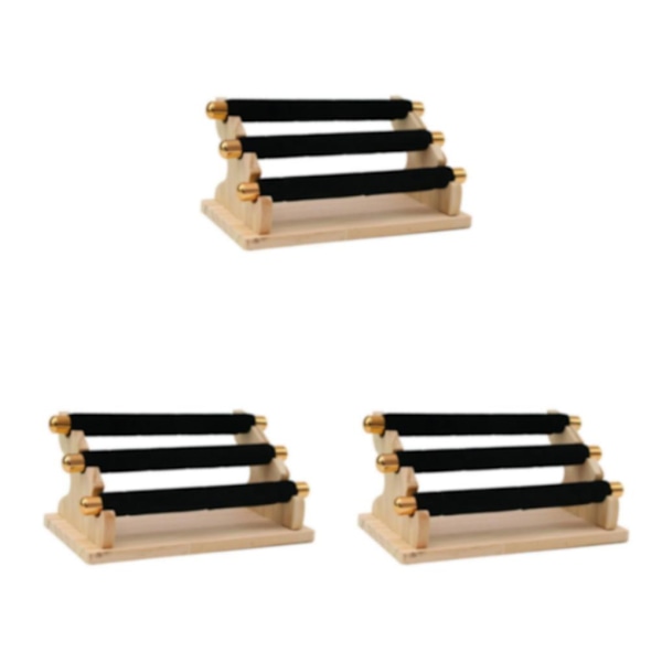 1/2/3 Fristående Ringar Display Hållare Showcase Hållare för hemmet Black 20 x 10 x 9.5cm 3PCS