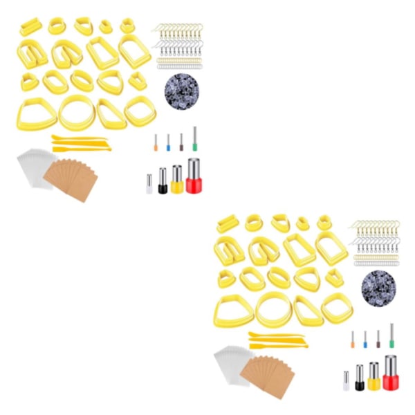 1/2/3 Polymer Clay Cutters Hoppringar med örhängekort Örhänge Yellow 129 Pcs 2Set