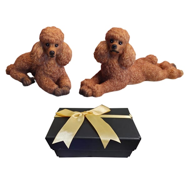 1/2/3 Pudel Hund Staty Djur Figurine Vardagsrum Kontor Light Brown 8.6x4x6cm 12.5x4x5.8cm 1Set