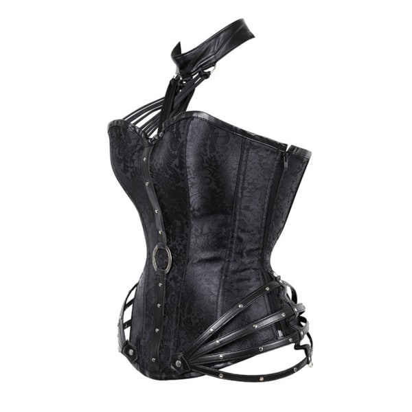 1/2 polyester dam gotisk korsett Shapewear för enkel stil black 5XL 1Set