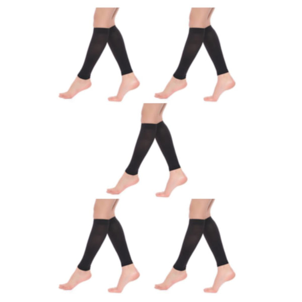1/2/3/5 Dam S Calf Compression Strumpor Bekväma och black XXL 5Set