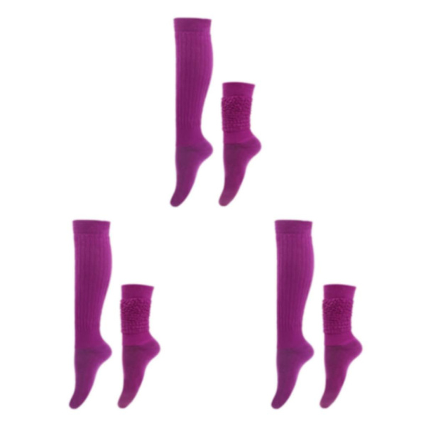 1/2/3/5 2 stycken Slitstarka Slouch strumpor Elasticitet och utsökt Purple 3Set