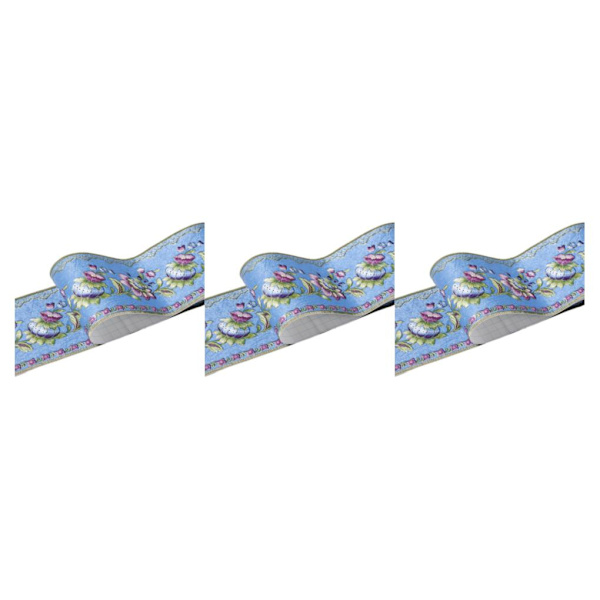 1/2/3/5 Retro Fashion PVC vattentät midjelinje för robust vägg Blue lantern flower 3Set