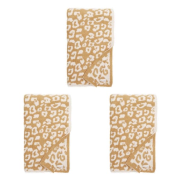 1/2/3 Throw Blanket Leopard Print Flanell Fleece Filtar Plysch light tan 40x47in 3Set
