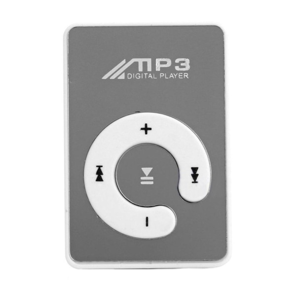 Plastspegelklämma USB MP3-spelare Bärbar musikmediastöd White