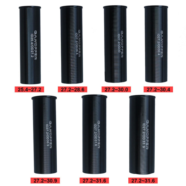 1/2/3/5 Sadelstolpe i aluminiumlegering 100 mm lång ombyggnad 25.4 to 27.2 1 Pc