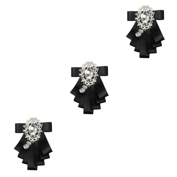 1/2/3/5 Brudgummen för män fluga Bröllopsfest Dansband Black 12 X 8.5cm 3Set
