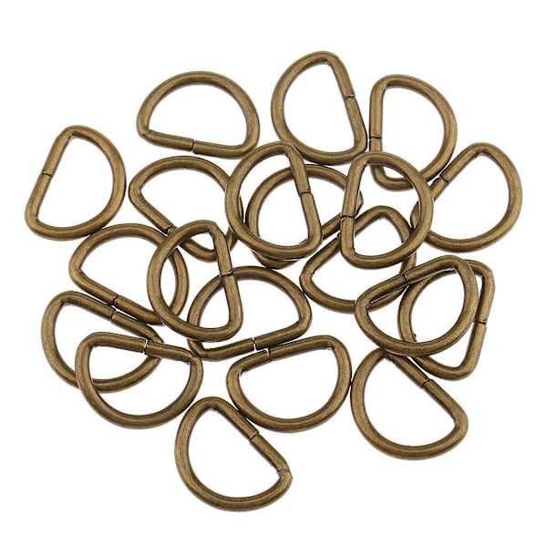1/3/5 100 Pieces Alloy DIY D För Dee Ringar för Webbing Bronze 12x8x1.8m 5Set
