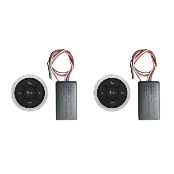 1/2/3/5 Universal Wireless Bluetooth Media Button 7 Key for För Silver 46x12mm 2Set