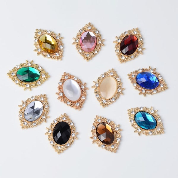 11x Buttons Flatback Decor Strass för DIY-kläder Accs