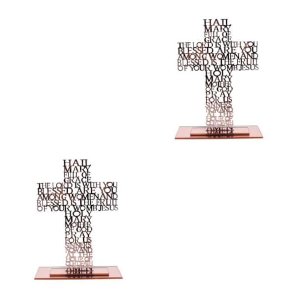 1/2/3/5 Stående krucifix Jesus Scriptures Cross Bön Rose Gold 20cm 2Set