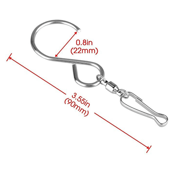 1/3/5 10x Swivel S Hooks Clips för upphängning av trädgårdsvindsnurror Silver 3.5 Inch 1Set