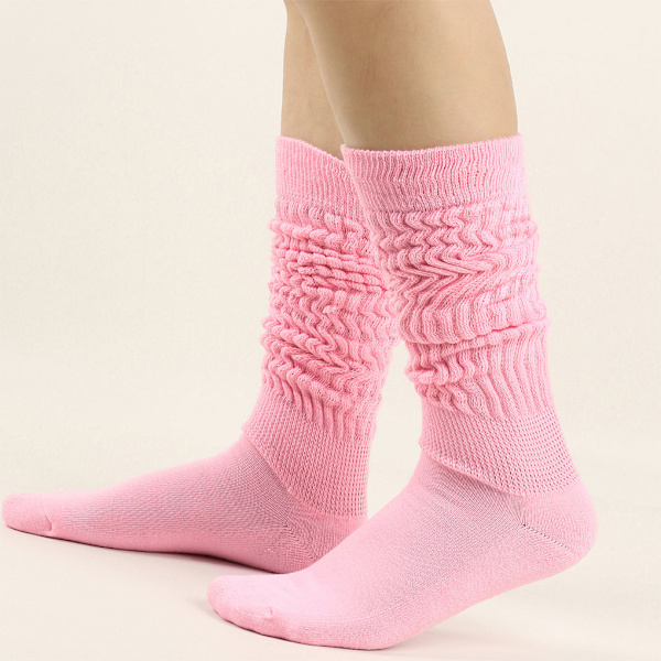 1/2/3/5 2 stycken Slitstarka Slouch strumpor Elasticitet och utsökt Light Pink 1Set