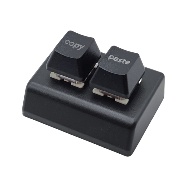 1/2/3 Kopiera och klistra in tangentbord med 2 tangenter Röd Switches USB Mini 2-nyckel Black 52 x 48 x 30mm 1Set