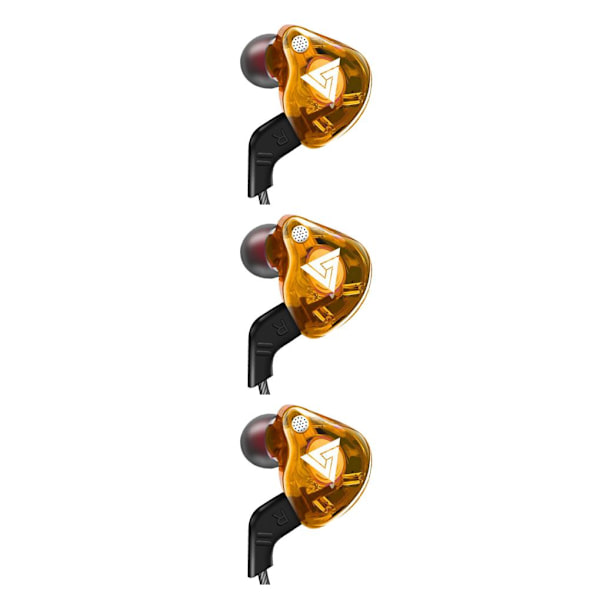 1/2/3/5 För QKZ AK6 In Ear 3,5 mm sporthörlurar med mikrofon Yellow 1.2m 3Set