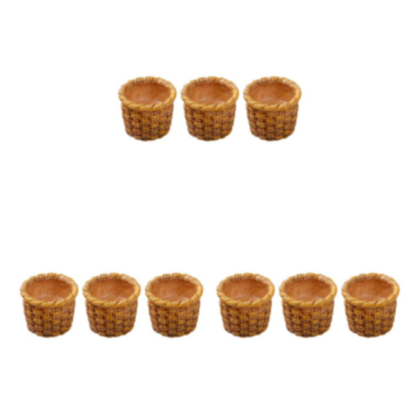 2/3 3st Rottingkorg 1/12 Accs Mini DIY för leksakskök 3Set