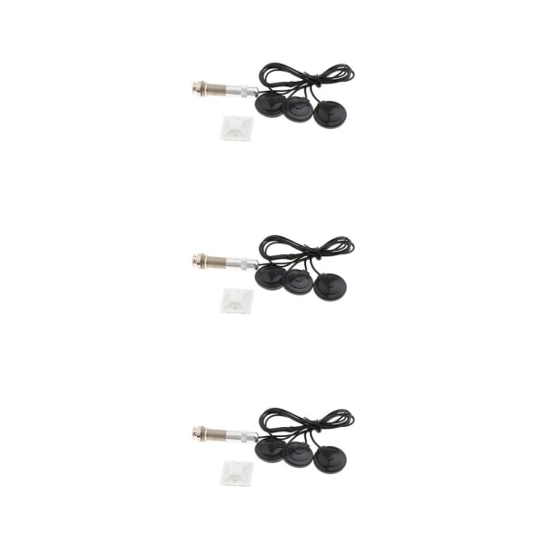 1/3/5 Multifunktions akustisk gitarr pickup 14 Endpin Röd 3 Transducer Pickup 3PCS