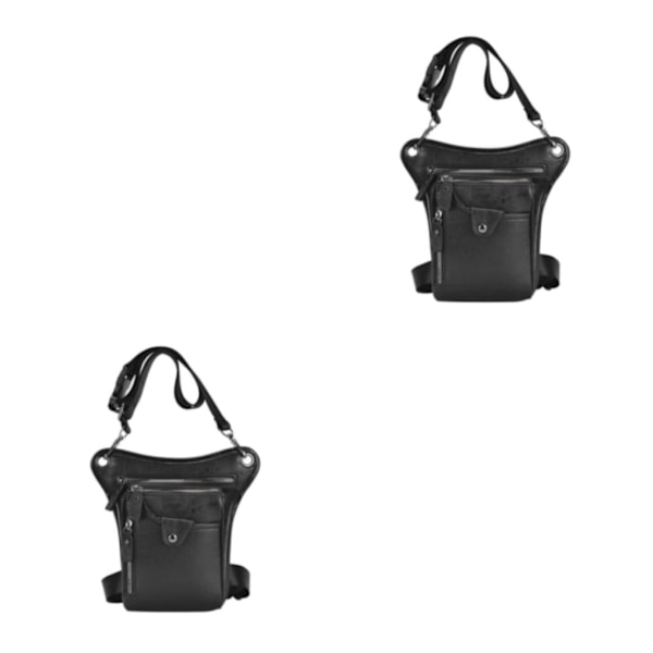 1/2 Mode Män Drop Leg Bag Lår Midjepaket Höftväska Pouch för Black 2PCS