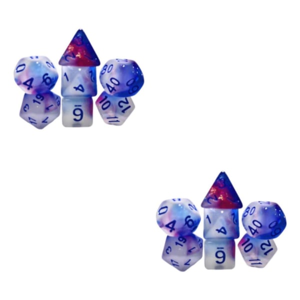 1/2/3 7Pack Multi tärning Set Glow in Dark för rollspel 2Set