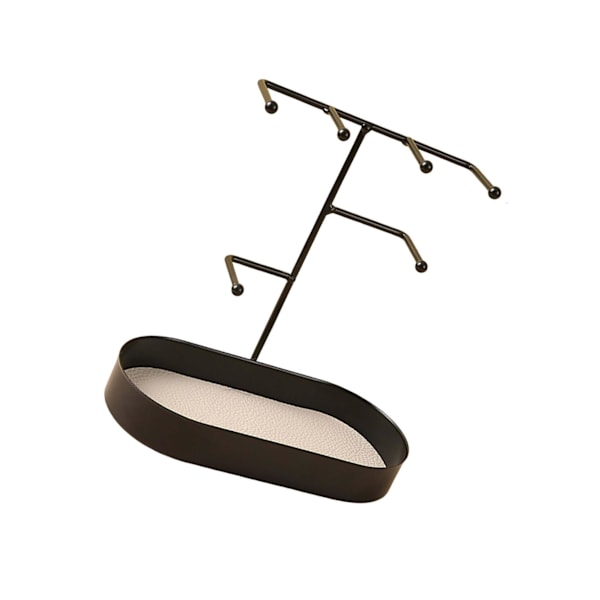 1/2/3/5 Smycken Organizer Stand Fack Display Rack för ringar Black PU Leather Pad 20 x 10 x 21cm 1Set